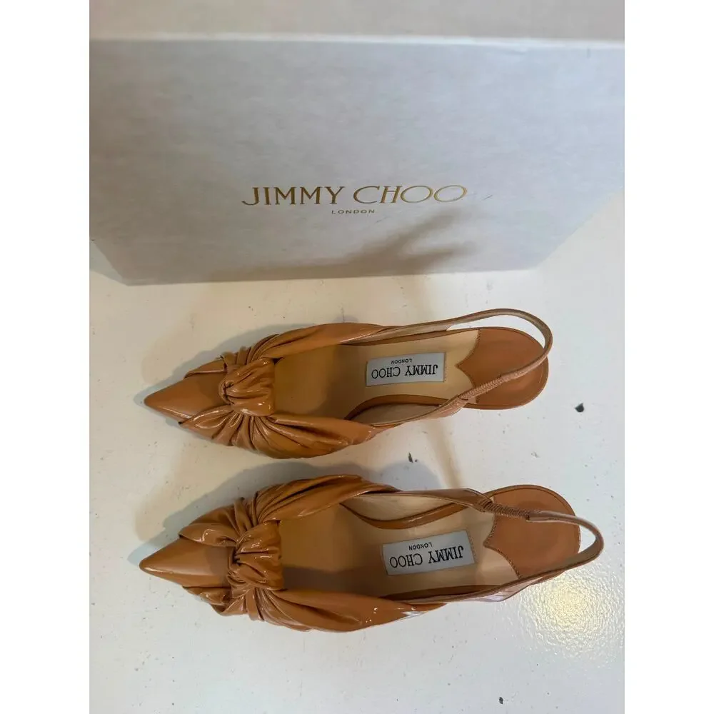 NWB Jimmy Choo Annabell 85 Leather Pumps Caramel Womens Size 40.5